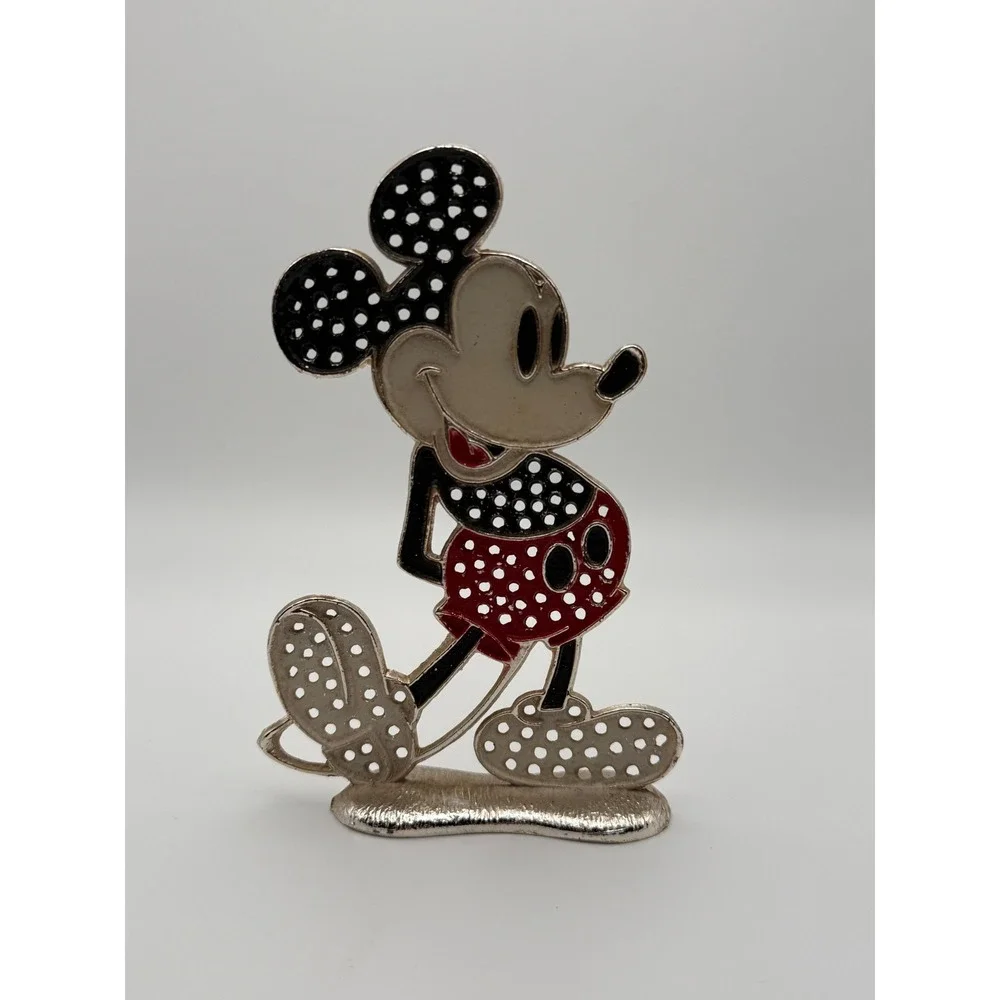 Vintage Walt Disney Productions Mickey Mouse Metal Earring Holder Stand Enamel